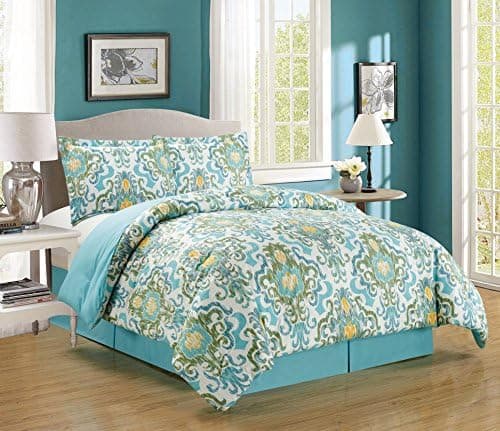 Amazon.com: 3-Piece Fine Printed Comforter Set Reversible Soft Down ...