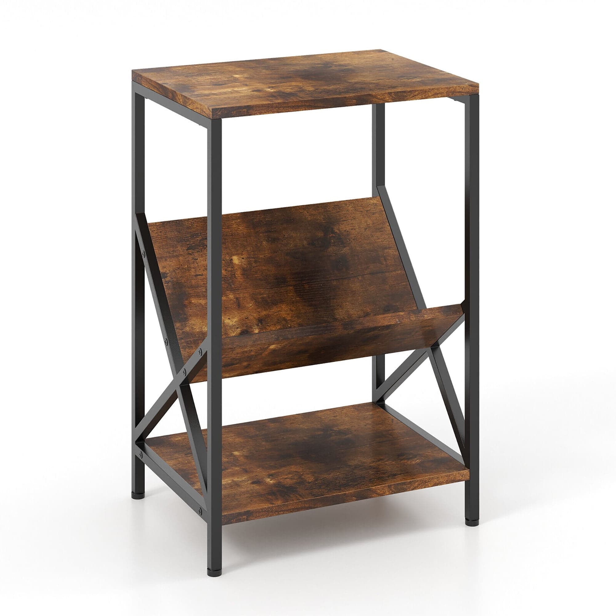 Vasagle Industrial End Table with Magazine Holder