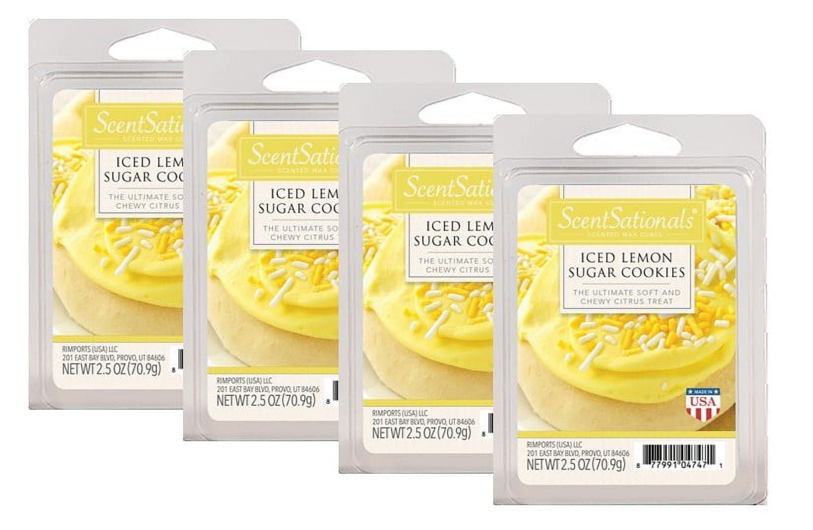 Iced Lemon Sugar Cookie Scented Wax Melts, ScentSationals, 2.5 oz (4 ...