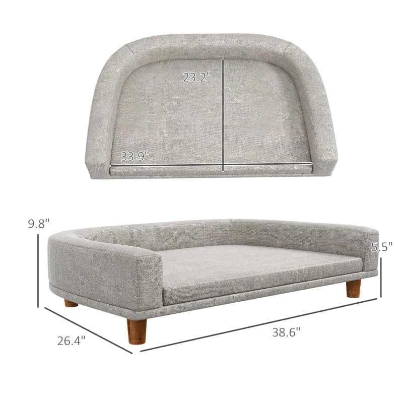 PawHut Dog Sofa Couch, Pet Bed with Comfortable Luxury Cushion ...