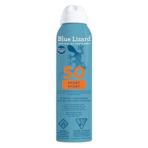 Blue Lizard Australian Sunscreen Sport Mineral Sunscreen Spray SPF 50 ...