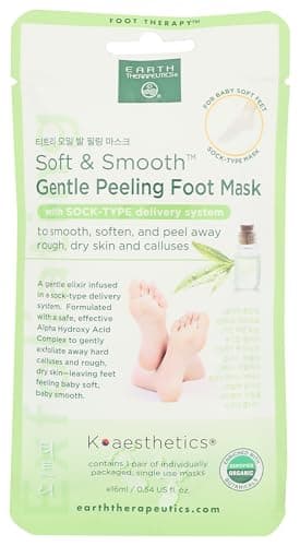 Amazon.com: Earth Therapeutics Soft & Smooth Gentle Peeling Foot Mask ...