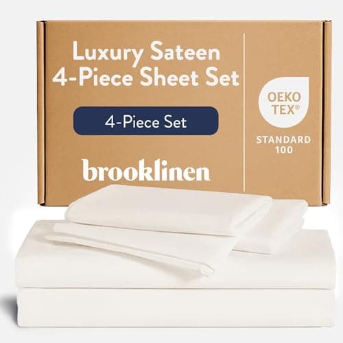 Amazon.com: Brooklinen Luxury Sateen 4 Piece King Size Sheets Set in ...