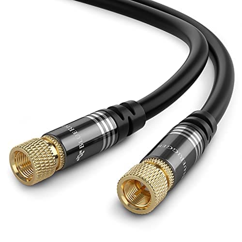 BlueRigger RG6 Coaxial Cable (20FT/6M, 90° Angled to Straight Male F ...