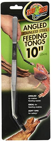 Zoo Med Angled Stainless Steel Feeding Tongs 10-inch