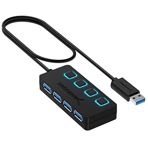 Sabrent Laptop USB 3.0 Hub, 4-Port Splitter with Individual LED Power ...