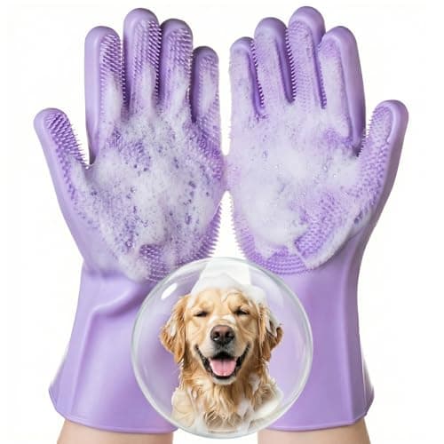 Amazon.com: DELOMO Pet Grooming Gloves, Upgrade Version with Enhanced ...