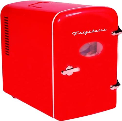Frigidaire Beverage Refrigerator, Small Retro 6 Can Mini Desktop ...