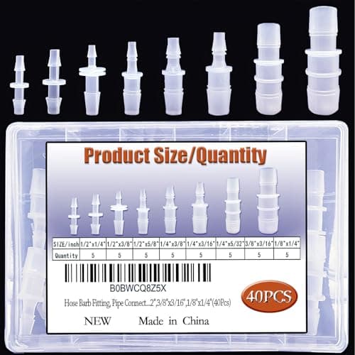 40Pcs Hose Barb Fitting, Barb Reduc…