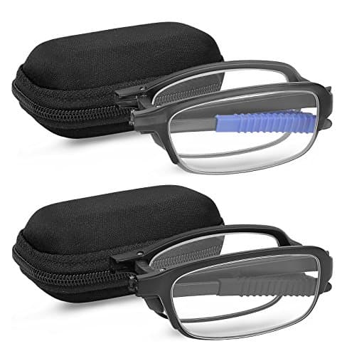 Amazon.com: 2 pares de lentes de lectura negros y lentes plegables ...