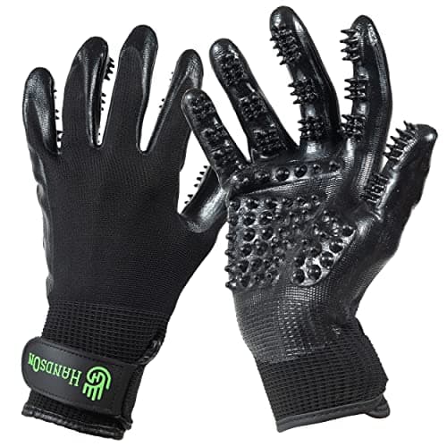 HANDSON All-In-One Pet Bathing & Grooming Gloves, Black, Small - Chewy.com