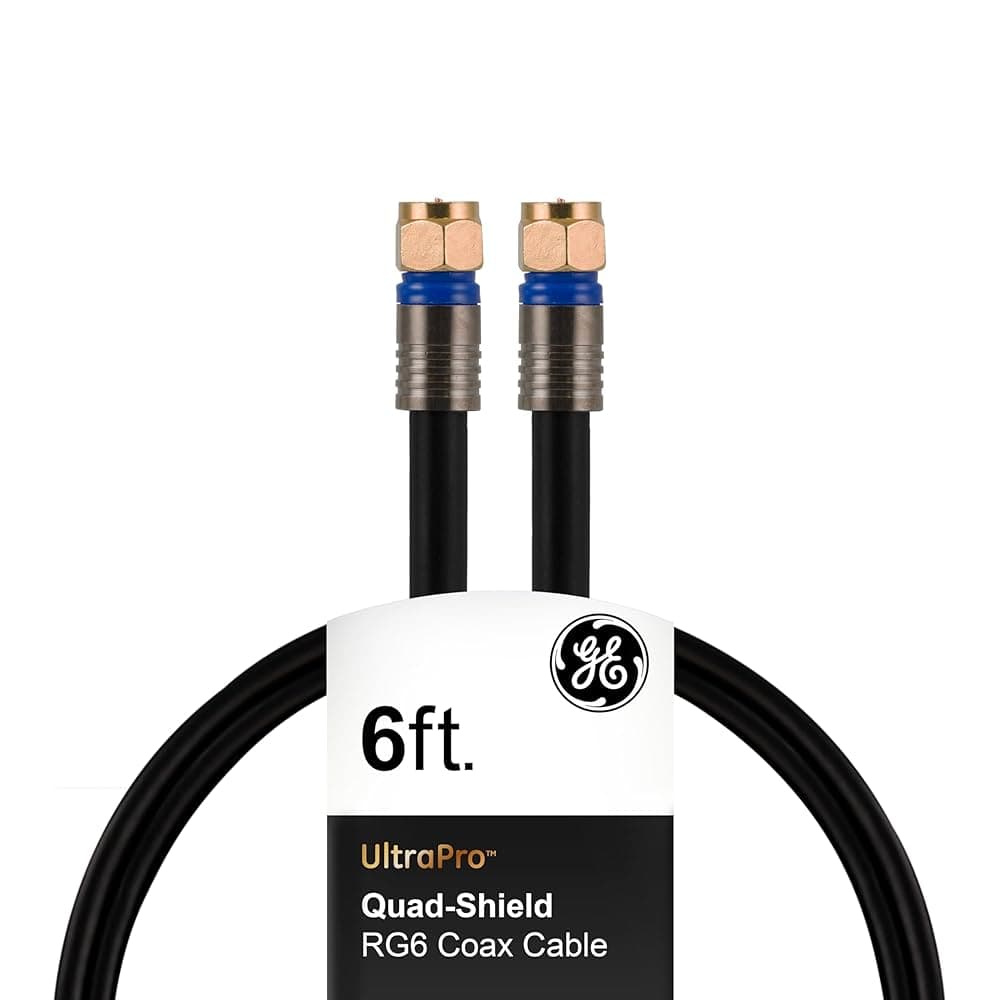 Amazon.com: GE RG6 Coaxial Cable, 6 ft. F-Type Connectors, Quad ...