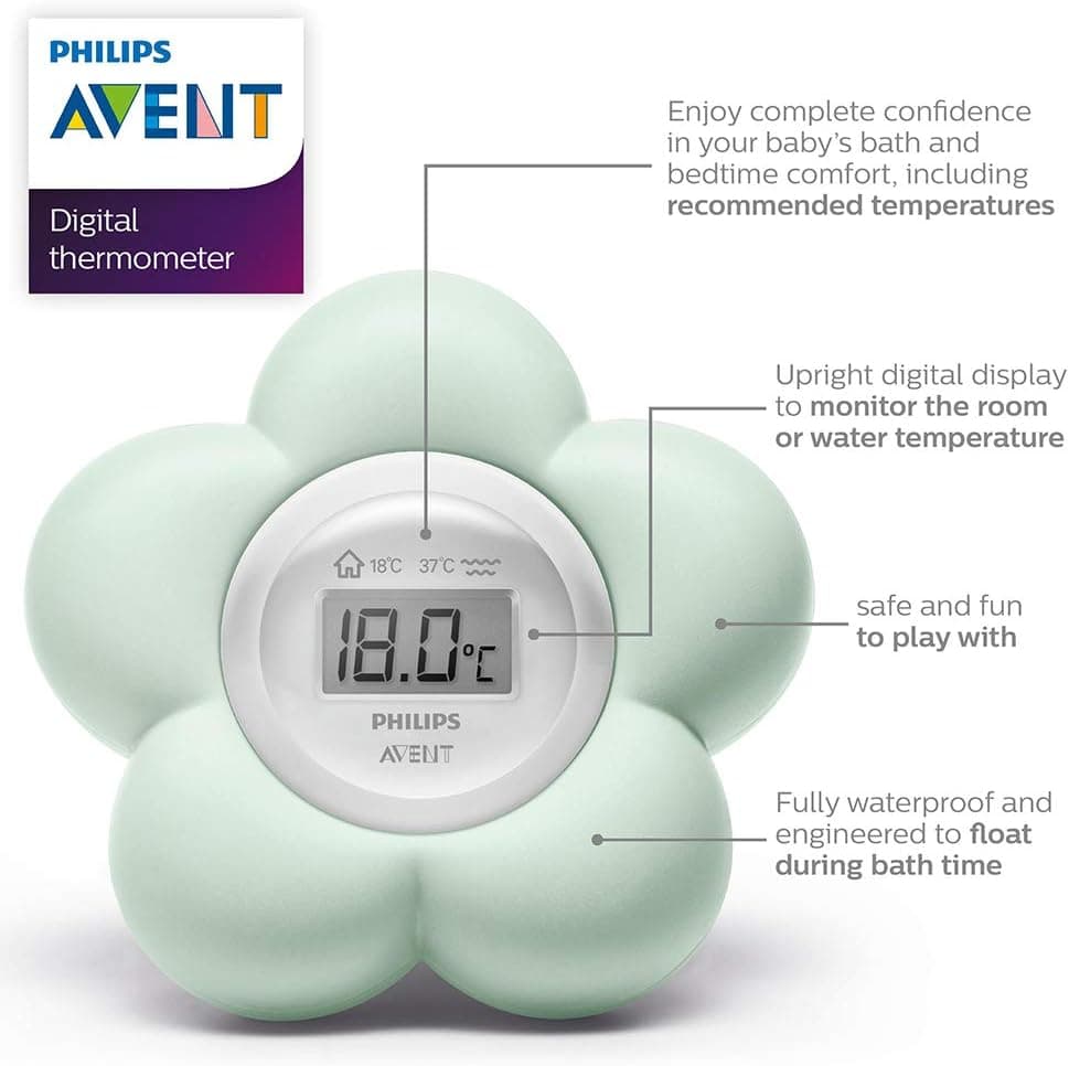 Philips Avent SCH480/00 Baby Bedroom and Bathroom Digital Thermometer ...