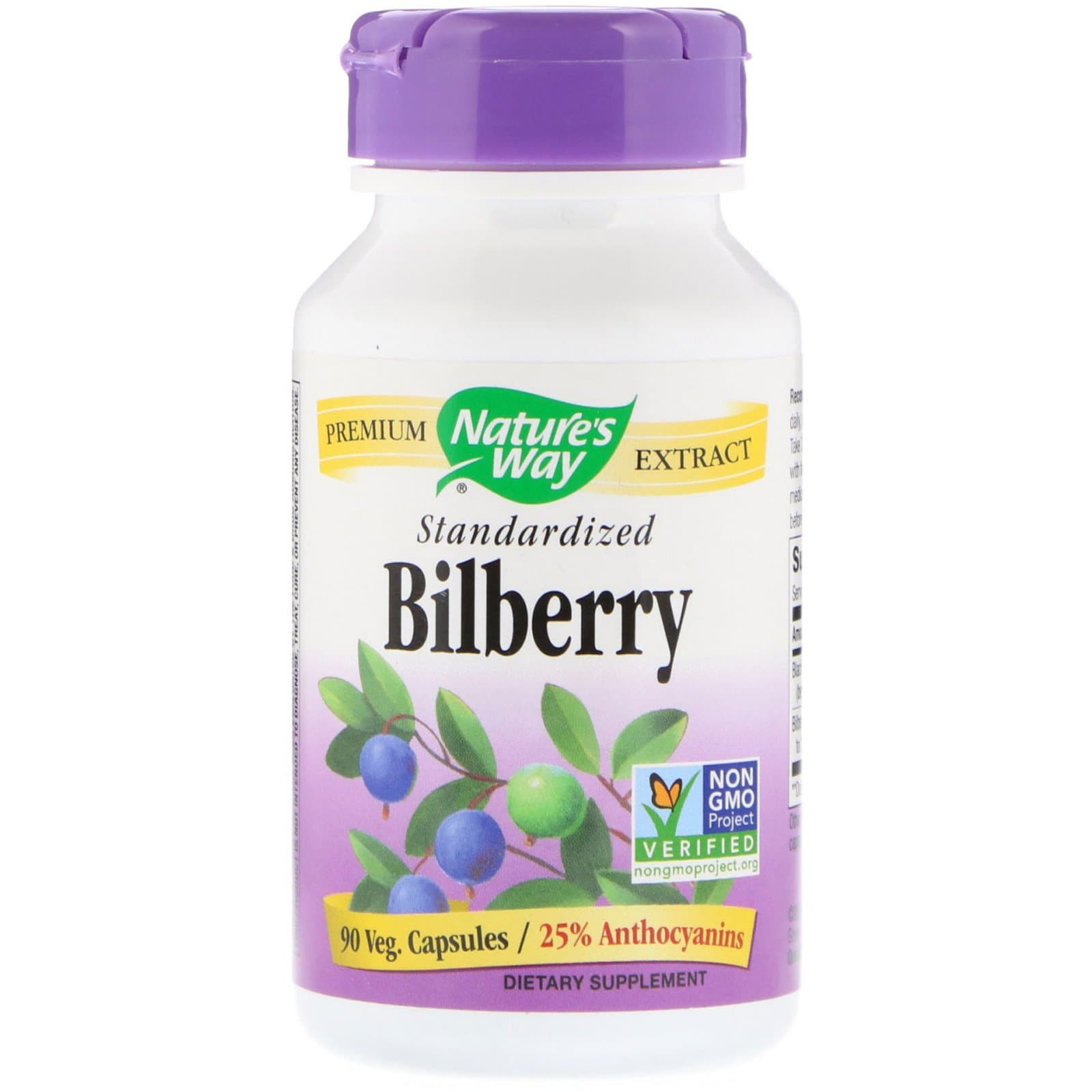 Nature’s Way, Bilberry, Standardized, 90 Veg Capsules - Byclue