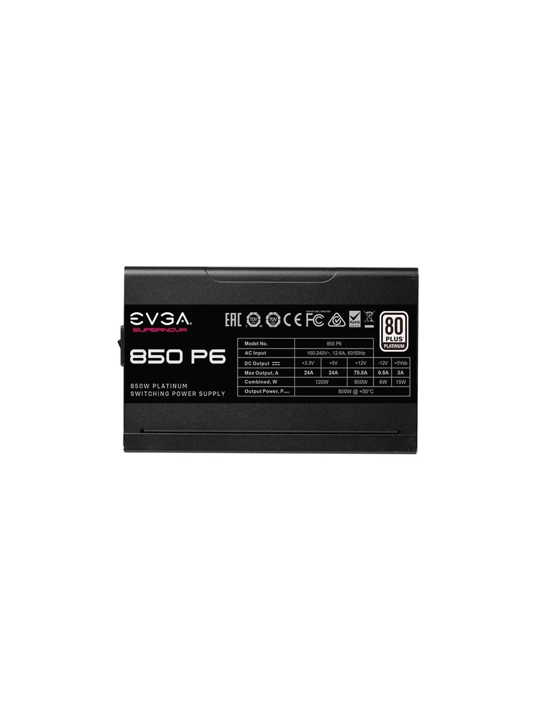 EVGA SuperNOVA 850 P6 - Fuente de alimentación 850W 80+ Platinum